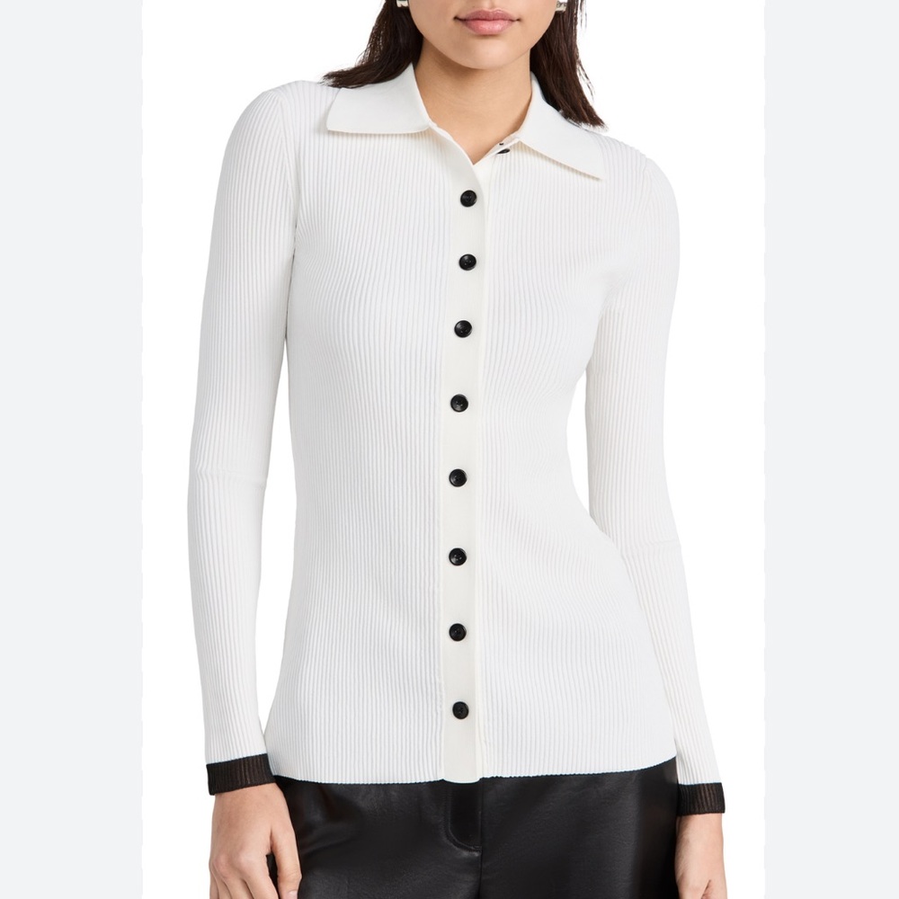 PROENZA SCHOULER Rib-knit Cardigan In Cream